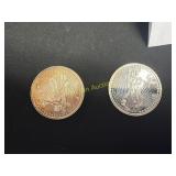 2- 1 oz Silver Coins