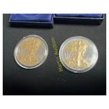 2- 2014 Gold Plated Silver Eagle  TJ