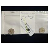 Gold plated, Illinois and Alabama quarters    TA