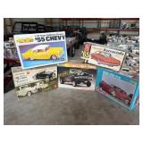 55 Chevy, 29 Ford roadster, 54 Chevy panel, 65