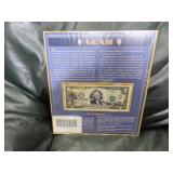 Guam & Delaware $2 Bill Collectible Display Set