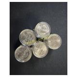 5 rolls of 12 uncirculated state quarters