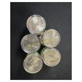 5 rolls of 12 uncirculated state quarters