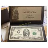 Series 1976 United States $2 Bill with Brown Leath