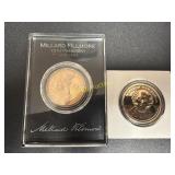 Millard Fillmore and Martin Van Buren dollar coin