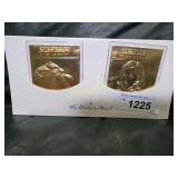 Set of 4 Star Trek Gold-Plated Collector Cards  TH