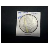 1891 Morgan silver dollar  TJ
