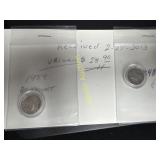 1959 Roosevelt dime and a 1940 Mercury dime   TM