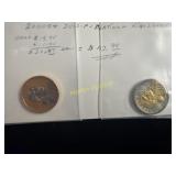 Two platinum highlighted Sacagawea dollar    TB