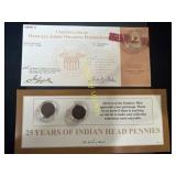 25 years of Indian head pennies & Chester A.   TC