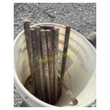 Bucket with concrete form stakes