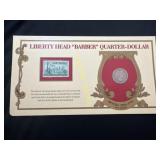 1908 liberty head barber quarter dollar  TD