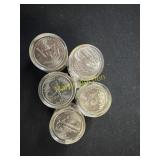 5 rolls of 12 uncirculated state quarter