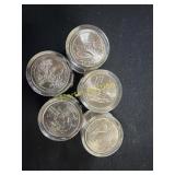 5 rolls of 12 uncirculated state quarters