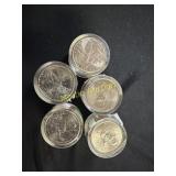 5 rolls of 12 uncirculated state quarters