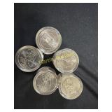 5 rolls of 12 uncirculated state quarters