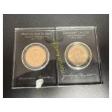Martin, Van Buren and Zach Taylor dollar coins  TM