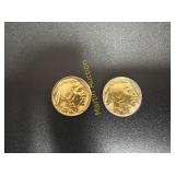 1937 gold plated Buffalo nickel   TM