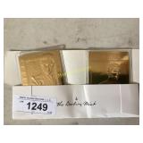 Two Gold-Colored Collectible Cards: Harry Potter &