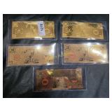 24K Gold Plated Liberty Note, .1g Valarum,  TH