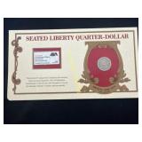 1854 seated liberty quarter dollar  TD