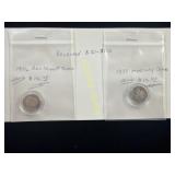 1937 Mercury dime and 1956 Roosevelt dime  TD