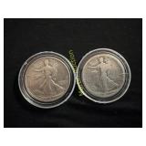 1917 And 1947 walking liberty half dollars  TI