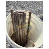 Bucket with concrete form stakes