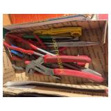 Assorted Hand Tools with Red Handles, Pliers and U