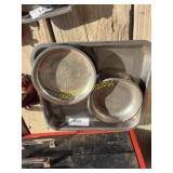 Set of Four Stainless Steel Magnetic Parts Trays