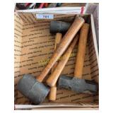 Lot of Assorted Hammers and Mallets with Wooden Ha