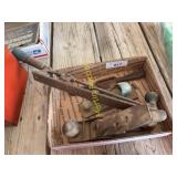 Box of Vintage Metal Hand Tools Including Plane an