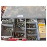 Metal Storage Cabinet with Assorted Fasteners and