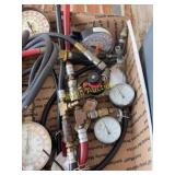 Assorted Diagnostic Pressure Gauges and Hoses, Mat