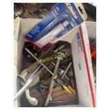 Box Lot of Assorted Automotive Tools and AC Delco