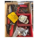 Box of Assorted Hand Tools, Wire Brushes, and Acce
