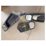 Pair of Black Plastic Truck Side Mirrors with Moun