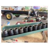 Lot of Hand Tools and Socket Set in Metal Tray