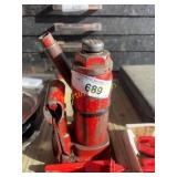 Red Metal Hydraulic Bottle Jack, Used Condition