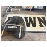 Large double sided pawn sign, motorcycle visor