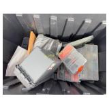 Large Black Plastic Storage Bin with Organizer Box