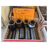 1' Drive Metric Deep Impact Socket Set, Mixed Siz