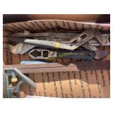 Box Lot of Hand Tools Including Wrenches, Square,
