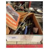 Box of Mixed Hand Tools Including Screwdrivers and