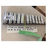 Snap on metric 3/8dr deep 6 pt sockets