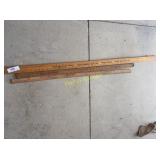 Three Vintage Wooden Yardsticks