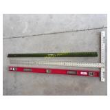 Set of Measuring Tools: Level, Ruler, and Framing