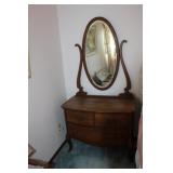 Vintage Dresser, 3 Drawers, Swivel Mirror,
