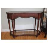 Wooden Hallway Trable 45x19x32H Glass Bottom