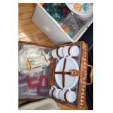 Picnie Basket & Tote with Picnic Items